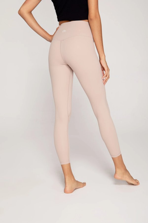 Streamlined High Waisted Workout Leggings in Beige