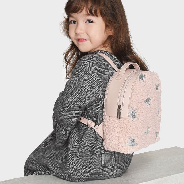 Pink Kids Furry Backpack|CHARLES & KEITH