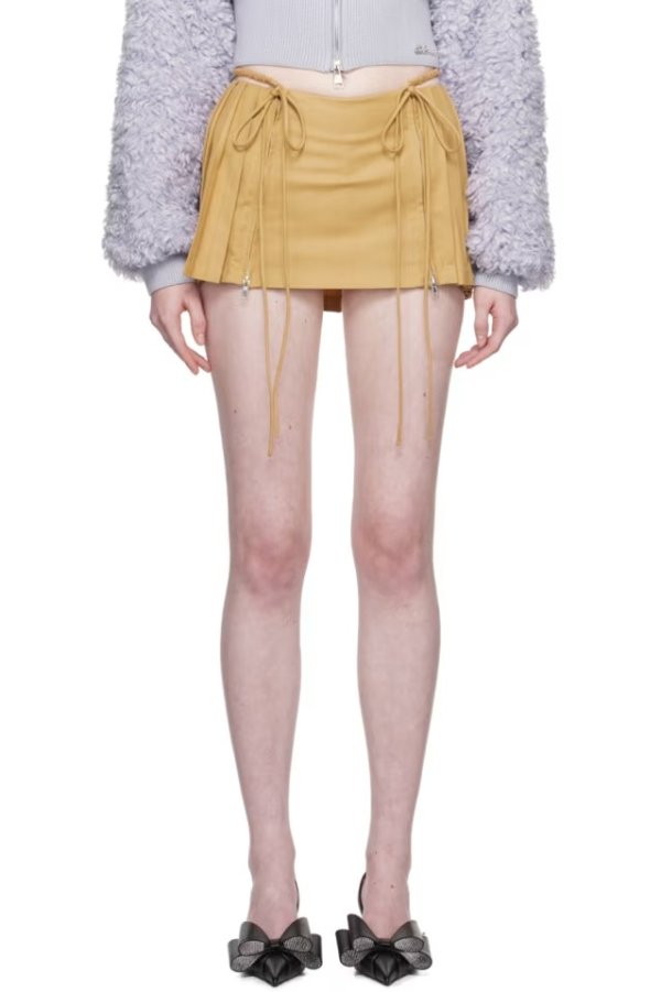 黄褐色 Low-Waist 短裙