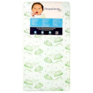 Dream On Me, Twilight 5" Coil Spring Crib And Toddler Mattress, Green Cloud