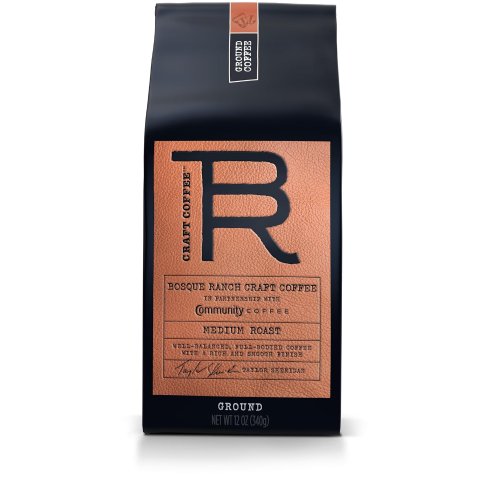 Bosque Ranch Craft Coffee Medium Roast Ground Coffee, 12 Ounce Bag (Pack of 1)