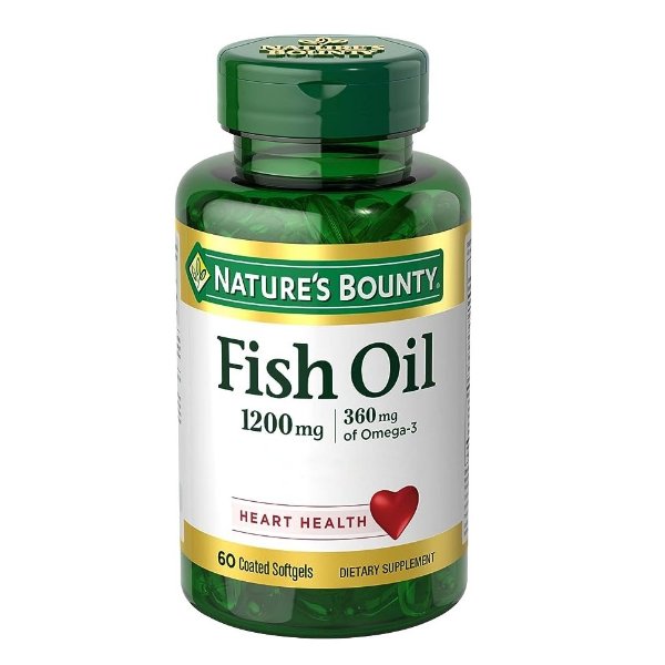 Fish Oil 1200 mg Omega-3 and Omega-6 60Odorless Softgels