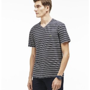 Lacoste Men's Stripe V-Neck T-Shirt