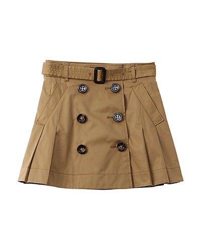 Burberry Pleated Twill Trench Skirt