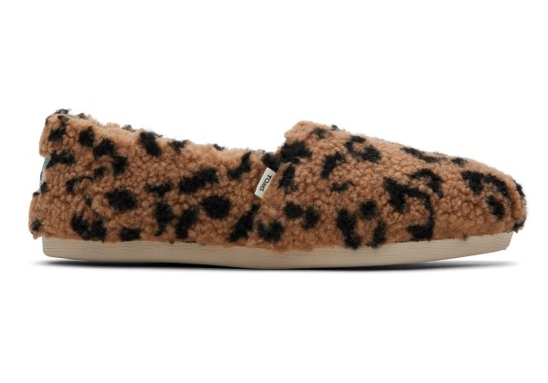 Alpargata Leopard Fleece Brown Slip On Espadrille Faux Fur | TOMS