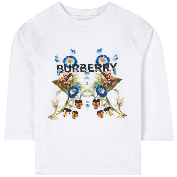 Burberry White Floral Logo T-shirt | AlexandAlexa