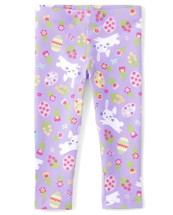 Toddler Girls Mix And Match Easter Print Knit Leggings | The Children's Place - PETAL PURPLE