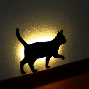 日本亚马逊官网 创意 猫咪 壁灯（日本制）点亮黑夜 热卖