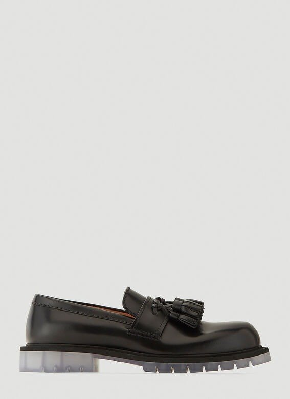 Tassel Leather Loafers in Black