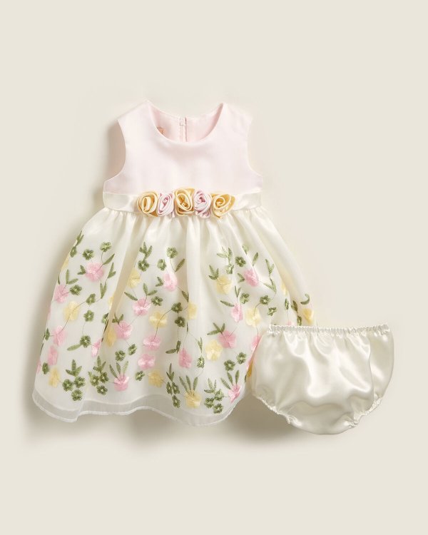(Infant Girls) Embroidered Flower Dress
