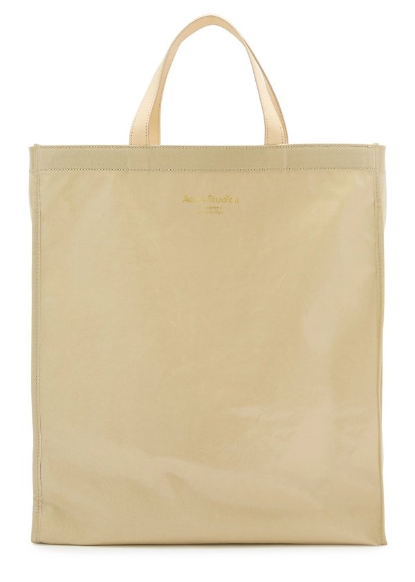 Audrey taupe coated canvas tote