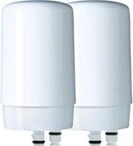 Tap Water Filter, Water Filtration System Replacement Filters for Faucets, Reduces 99% of Lead, Made Without BPA, White, 2 Count