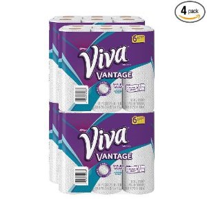Viva Vantage Paper Towels, Choose-a-Size, Regular Roll, 6 Count (Pack of 4)