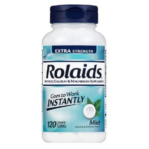 Rolaids 抗胃酸咀嚼片 添加钙和镁 薄荷味 120片