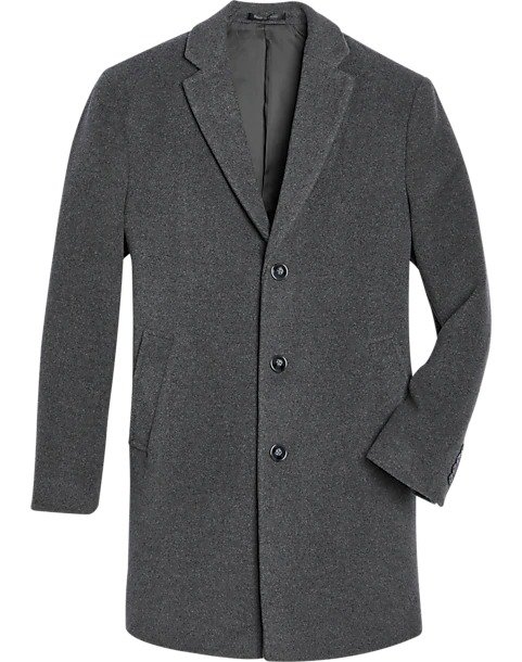 Gray Slim Fit Topcoat - Men's Outerwear | Men's Wearhouse