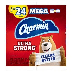 Ultra Strong Toilet Paper 6 Rolls, 6/Pack
