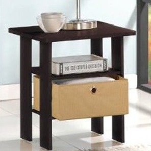 Furinno Andrey End Table Night Stand with Bin Drawer, Multiple Colors