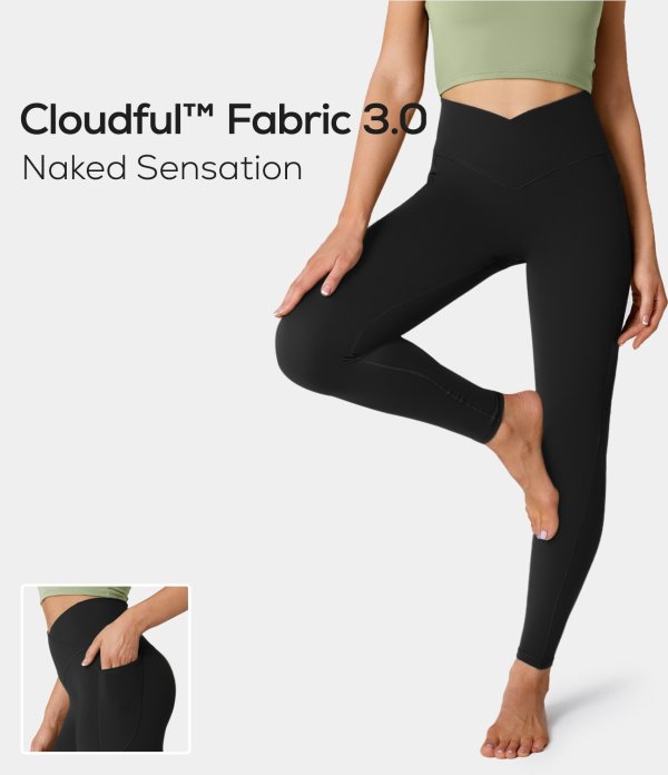 HALARA Women's Everyday Cloudful™ Fabric 3.0 Crossover Pocket Plain Leggings  - HALARA 29.95