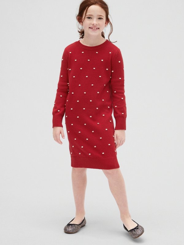 Kids Popcorn-Knit Sweater Dress