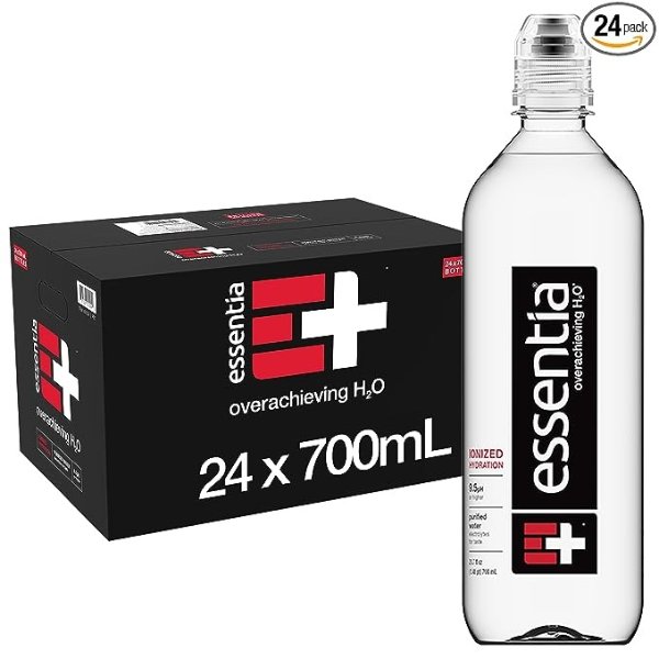 ; 700-ml Bottle; 24 pack; Ionized Alkaline Water with 9.5 pH or Higher; Purified Drinking Water Infused with Electrolytes for a Clean and Smooth Taste; Consistent Quality; Sports Cap