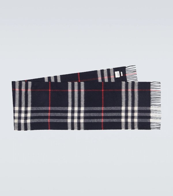 Classic Check Cashmere Scarf in Blue - Burberry | Mytheresa
