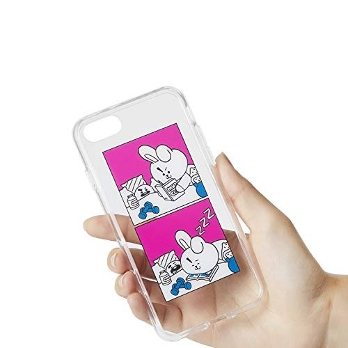 Official Merchandise by Line Friends - Cooky Character Poster Design Drop Protection Case for iPhone 8 / iPhone 7, Hot Pink
