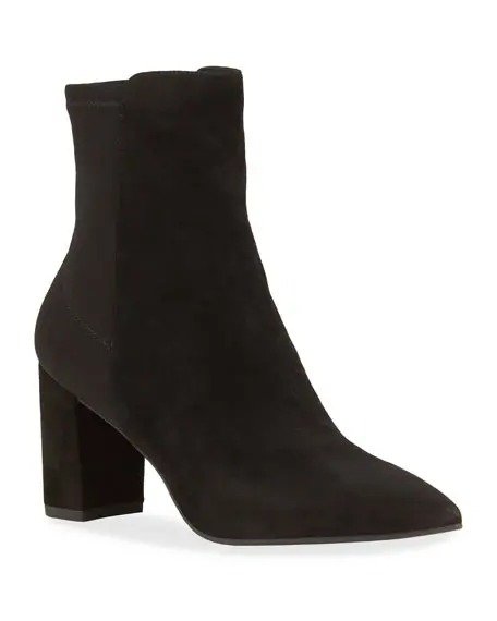 Lonnie 75 Suede Pointed-Toe Booties