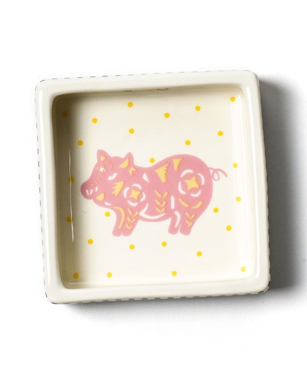 Chinese Zodiac Pig Small Square Trinket Bowl