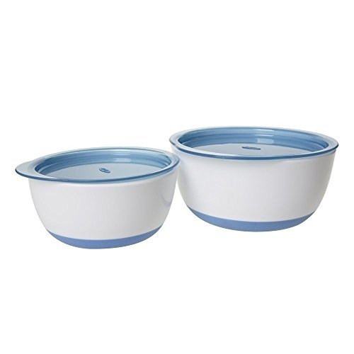 Small & Large Bowl Set with Snap On Lids - Aqua