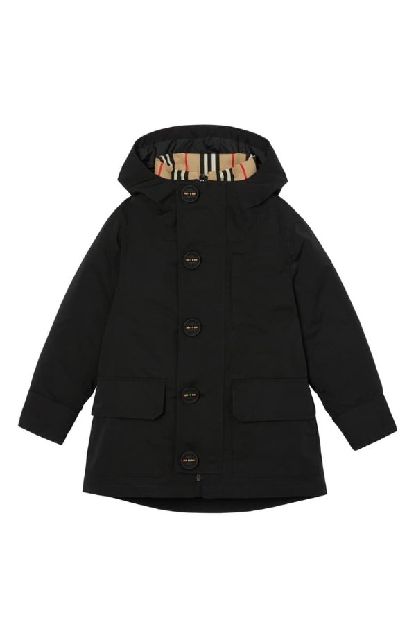 Rowan Hooded Coat with Detachable Icon Stripe Down Puffer Liner