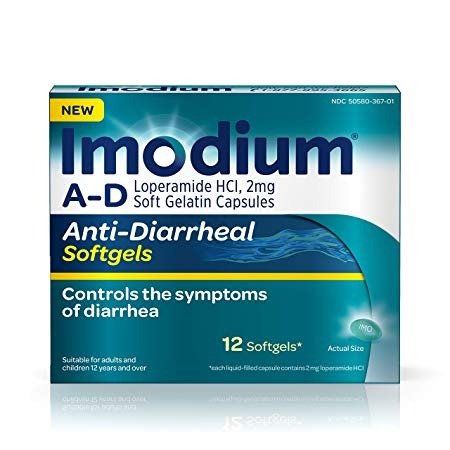 Imodium A-D Anti-Diarrheal Softgels with Loperamide Hydrochloride, Diarrhea Relief Medicine, 12 ct.