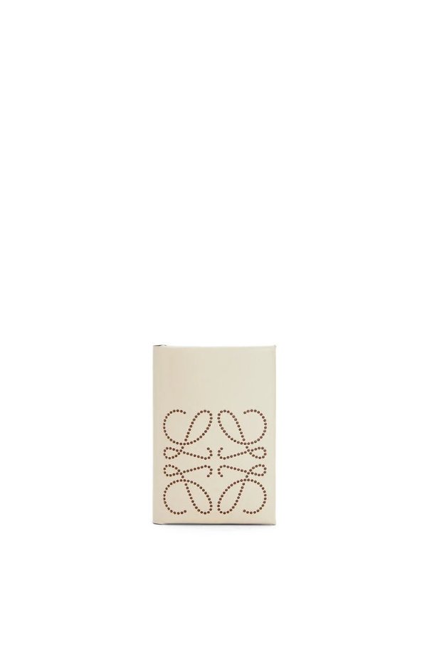 Brand bifold card case in calfskin Light Oat/Tan - LOEWE