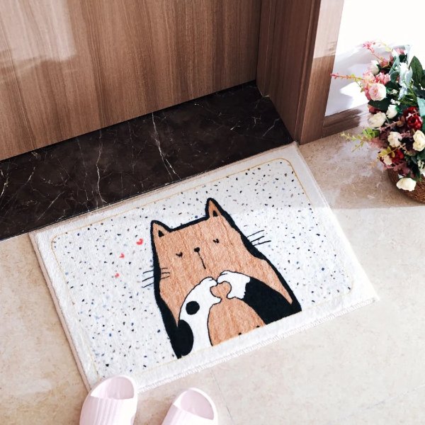 Cartoon Floor Mat Bathroom Absorbent Mat Bedroom Non-Slip Shower Bath Mat Area Rug Entrance Carpet