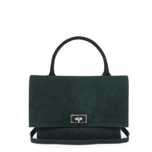 Givenchy Suede Shark-Tooth-Lock Shoulder Bag, Green @ Neiman Marcus