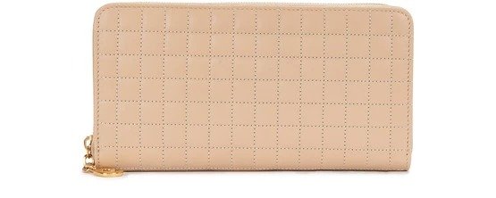 C Charm Large Zipped Wallet In Quilted Calfskin