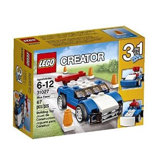 LEGO 3合1蓝色赛车拼装玩具