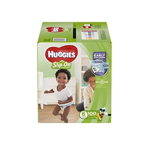 Little Movers Slip On Diaper Pants, Size 6, 100 Count, ECONOMY PLUS (Packaging May Vary)