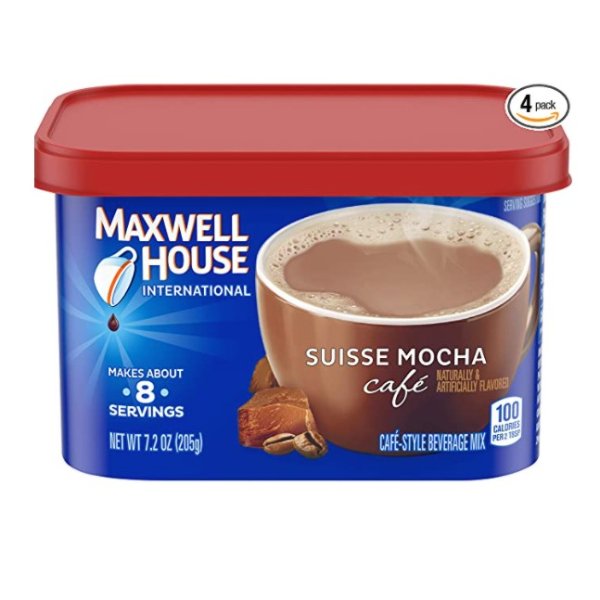 Maxwell House Suisse Mocha Instant Coffee 7.2oz 4 Packs