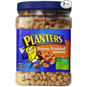 Planters Roasted 蜂蜜香脆烤花生仁，34.5盎司x2盒