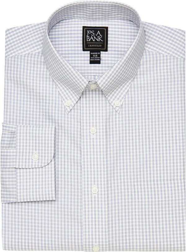 Traveler Collection Tailored Fit Button-Down Collar Tattersall Dress Shirt CLEARANCE - All Clearance | Jos A Bank