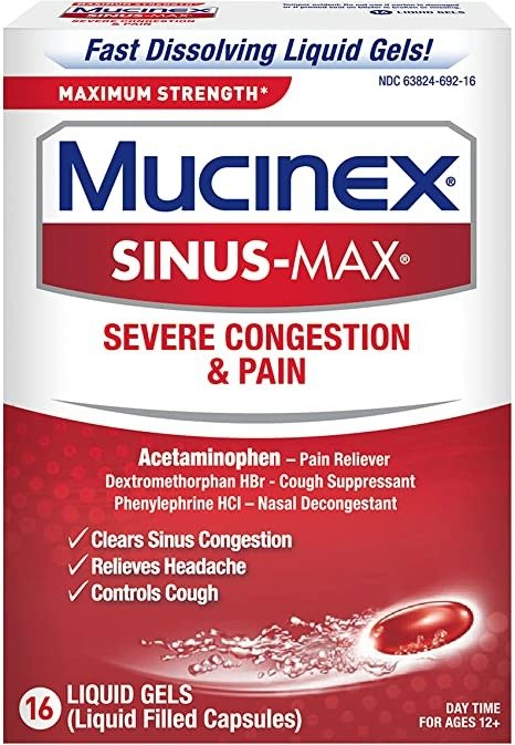 Sinus-Max Severe Congestion and Pain Liquid Gels - 16 ct