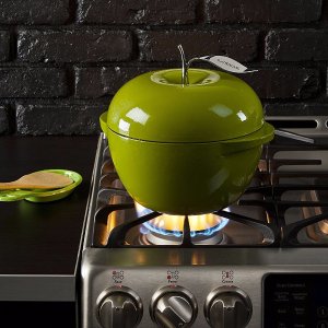 Lodge L Series E3AP50 Enameled Cast Iron Apple Pot, Apple Green, 3-Quart