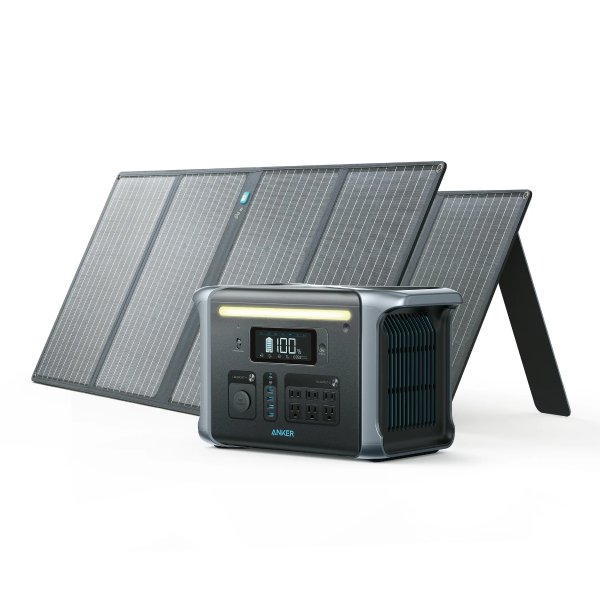 555 移动电站+100W太阳能充电板 组合装