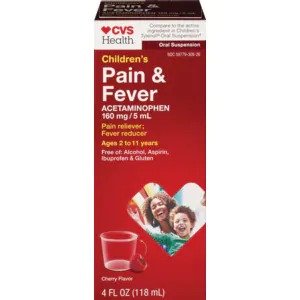 CVS Health Children's Pain Relief Suspension Liquid Cherry Flavor