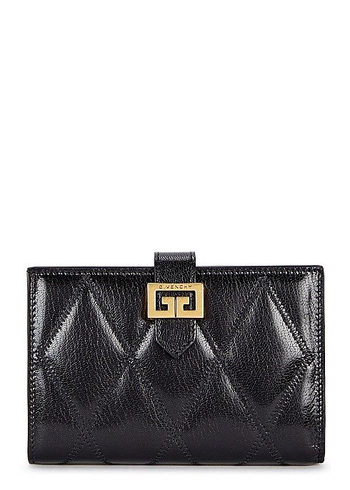 GV3 black quilted leather wallet