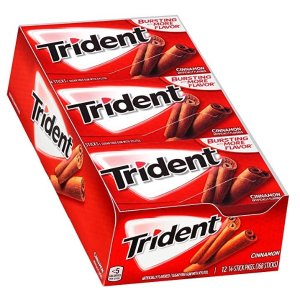 史低价：Trident 肉桂味无糖口香糖 12包 共168粒