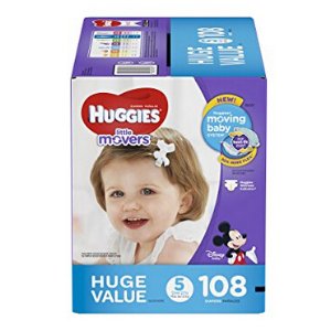 HUGGIES Little Movers Diapers, Size 5, 108 Count