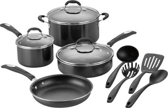 11-Piece Cookware Set Black/Silver