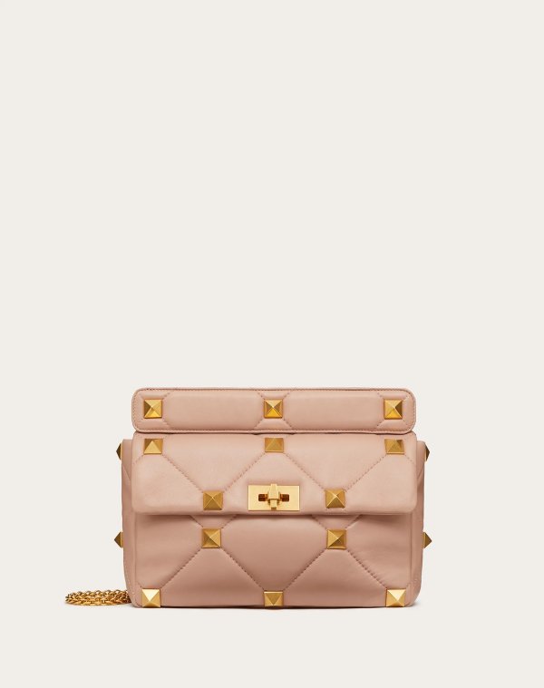 Large Roman Stud The Shoulder Bag in Nappa with Chain for Woman | Valentino Online Boutique