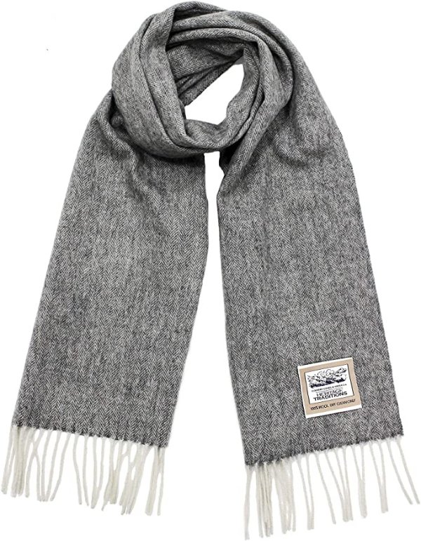 灰色100% 羊毛围巾